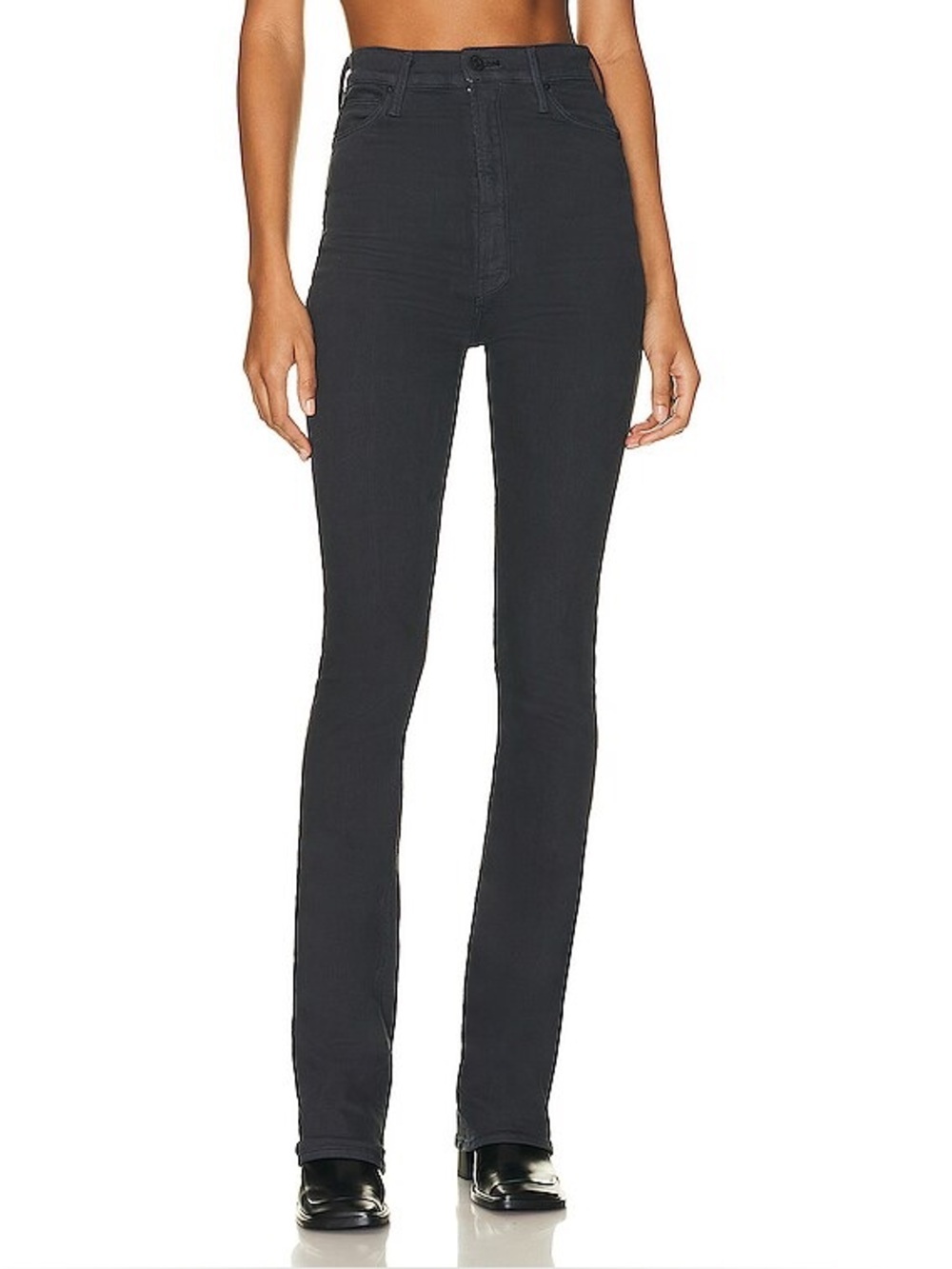 Mother The Tippy Top Runaway Heel Jeans Play Date Faded Black Size 25 NWT New
